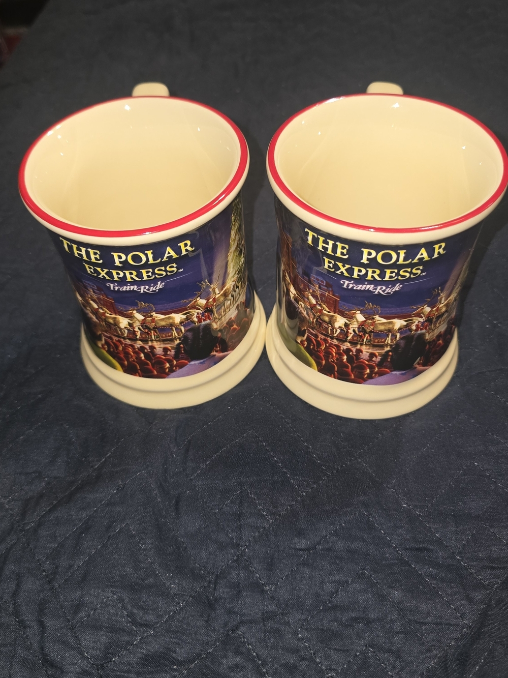 2 Polar Express Train Ride Ceramic Mugs